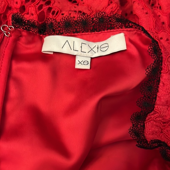 Alexis Red Lace Grace Whimsigoth Halter Blouse with Bell Sleeves - Picture 8 of 8